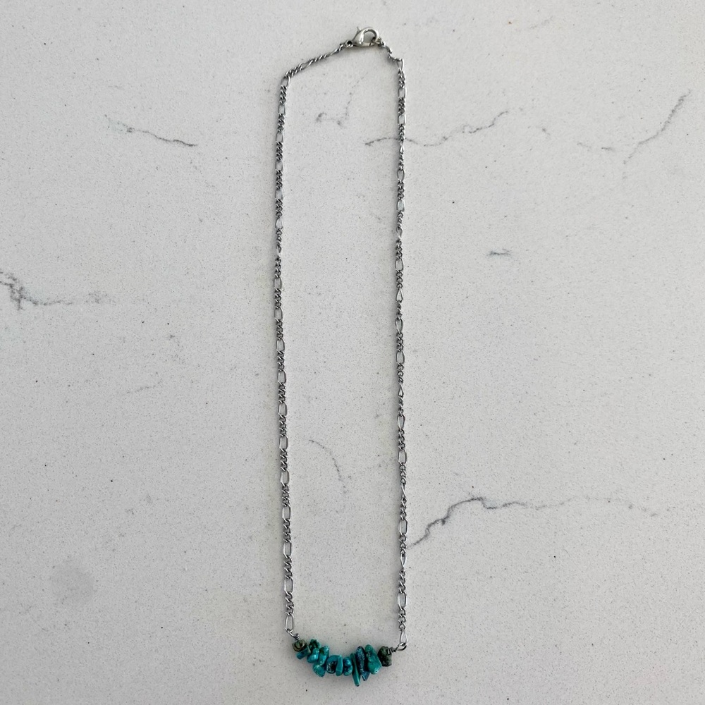 Sterling silver necklace with turquoise